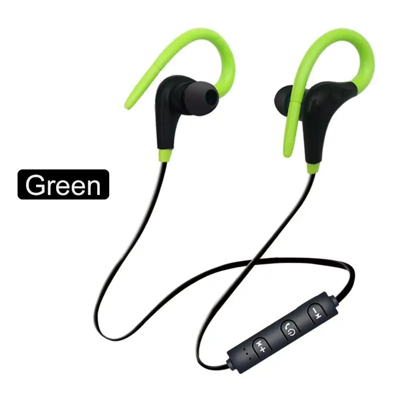 Зеленый Беспроводная Bluetooth гарнитура спортивные беговые стерео наушники с микрофоном шумоподавления наушники для Xiaomi Oppo Iphone Xr - Цвет: Зеленый