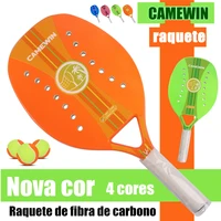 hot sale camewin professional beach tennis racket carbon fiber eva stretch beach racket with beach ball