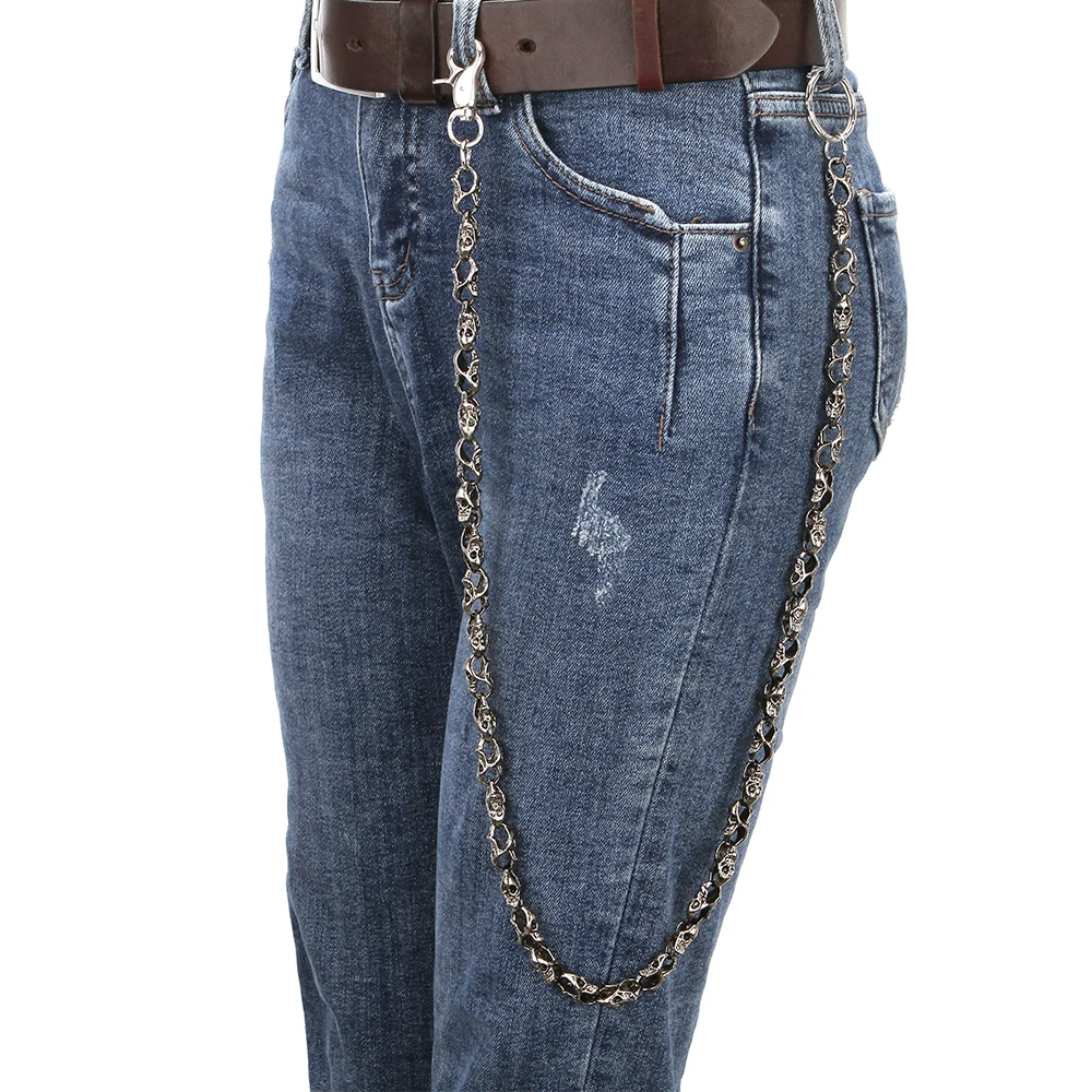 2021 новые 79 см полный череп прямые джинсы мужской бумажник Ремни Серебряный