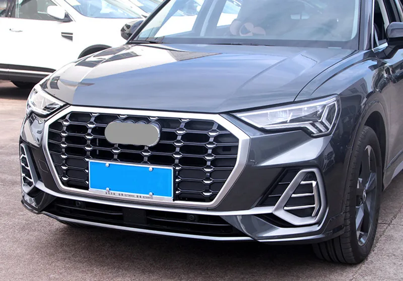 Car Styling Front Fog Lamp Frame Decoration Cover Trim Stickers 2Pcs For Audi Q3 ABS Auto Exterior Accessories Modified