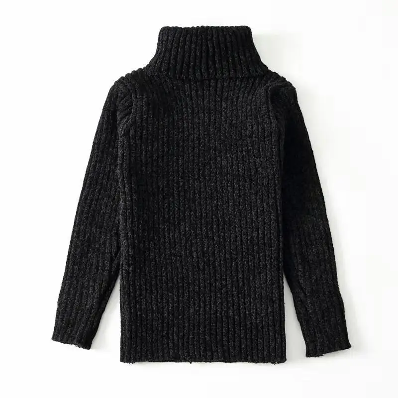 LEAPPAREL/Новое поступление; свитер для девочек; водолазка; вязаная плотная зимняя одежда; Однотонный хлопковый детский теплый свитер