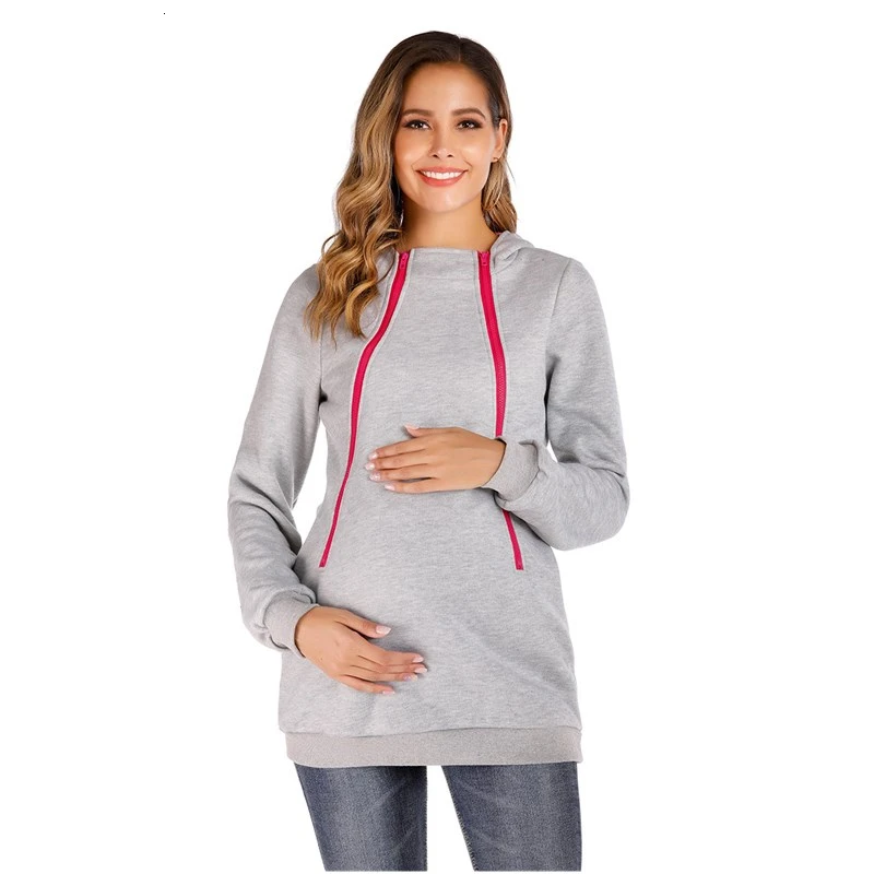 Толстовка для кормящих женщин с длинным рукавом грудного вскармливания кенгуру