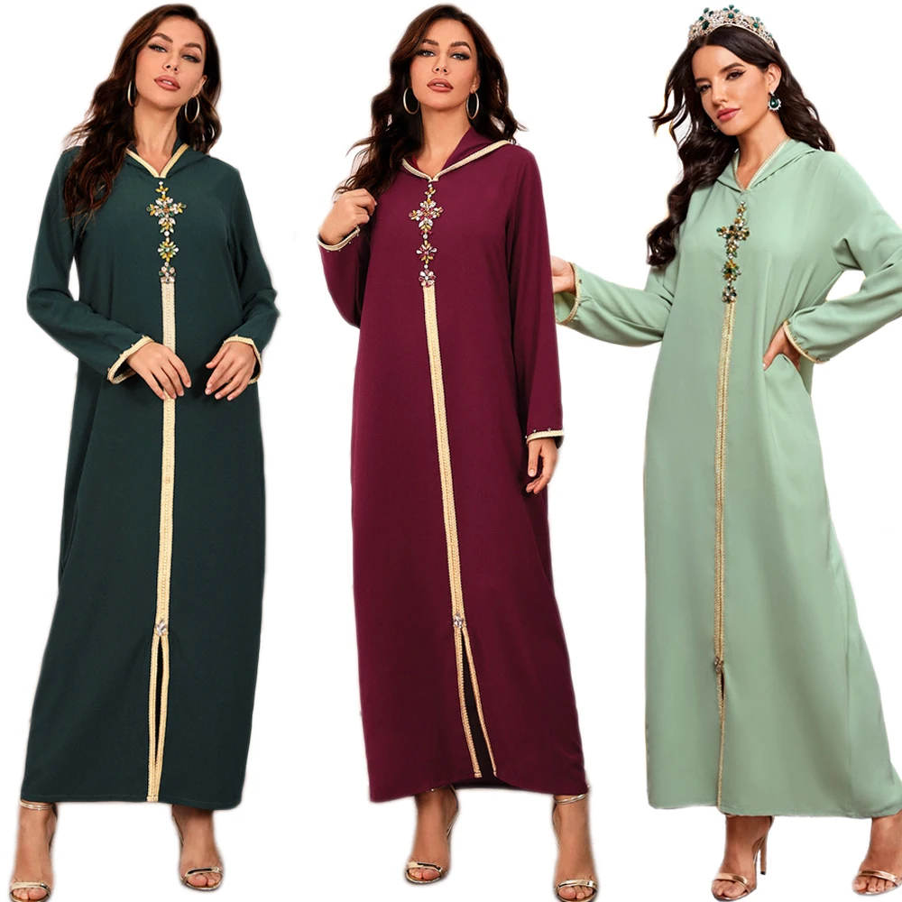 

Muslim Abaya Turkey Kaftan Moroccan Hijab Dress Women Abayas Islamic Clothing African Robe Djellaba Abayas Caftan Ramadan Eid