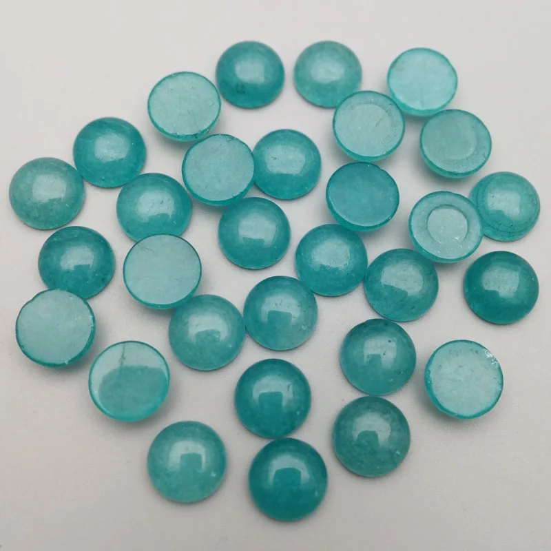 

10mm Colorful Dyed Stone Healing Crystal Cabochon CABS& CUTTING Flat Bottomed Back Loose Bead Jewelry Making Finding