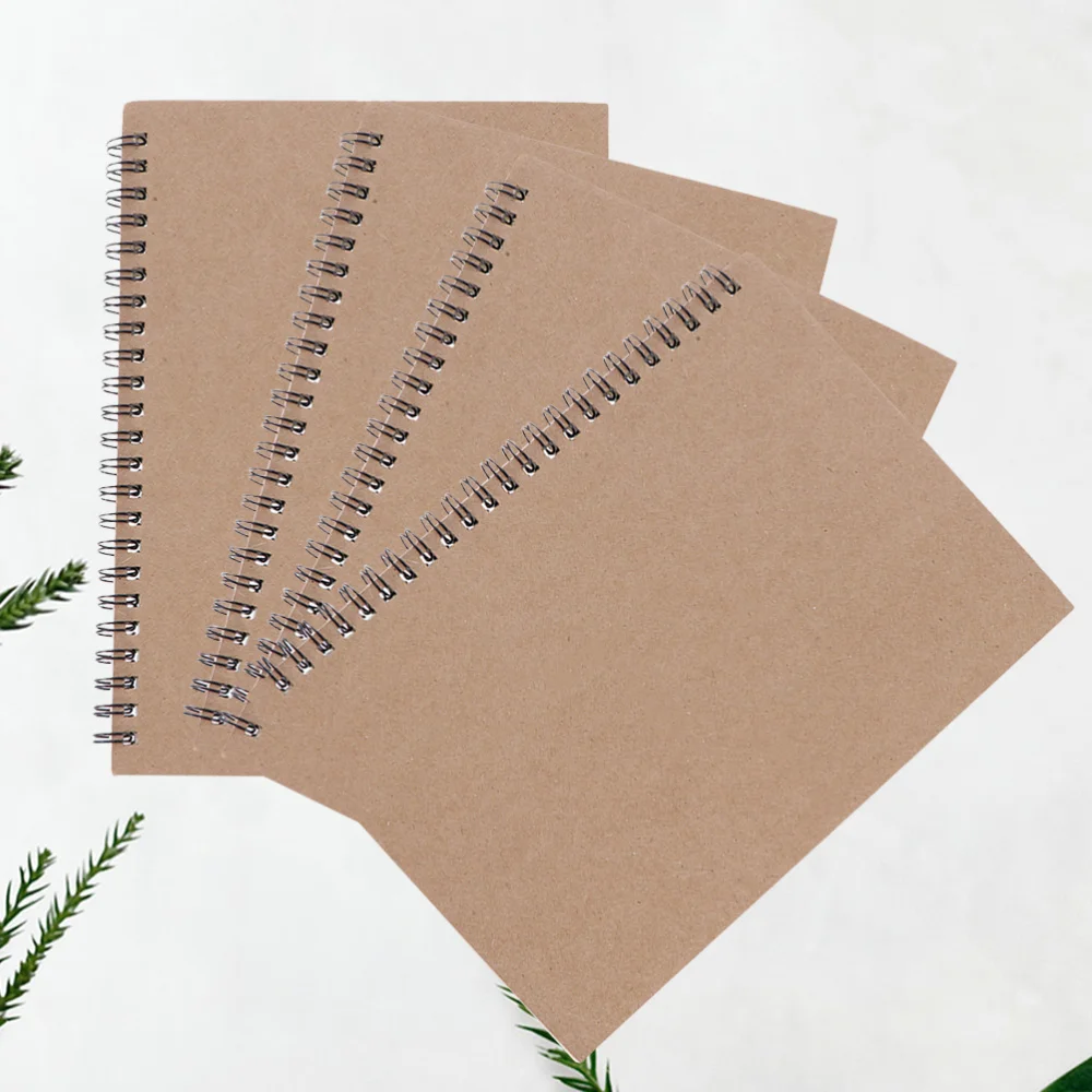 

4Pcs A5 Kraft Notebook Diary Notebook Journal Writing Notebook for Student Size )