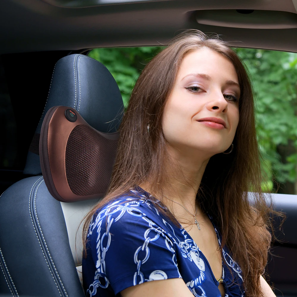 Расслабляющая массажная подушка подогрев разминание инфракрасная терапия