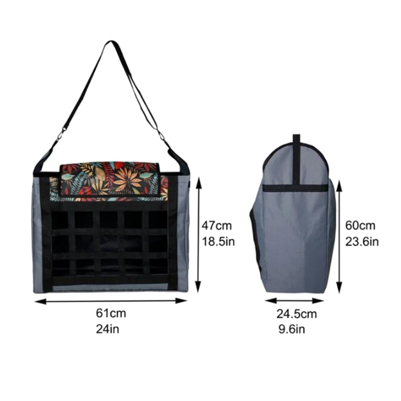 

Horse Hay Storage Bag Hanging Hay Feeding Tote Bag with Adjustable Strap Large Capacity Straw Bale Bag Slow Feeder Bag for Hors