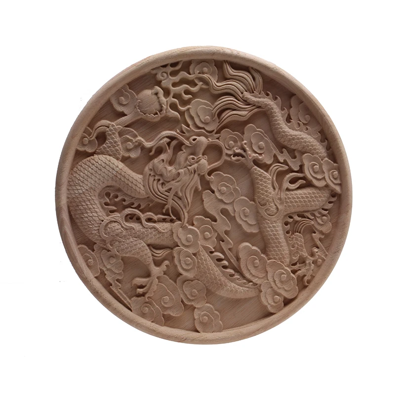 Опт и розница Европейский декоративный диск с драконом резьба по цельному дереву