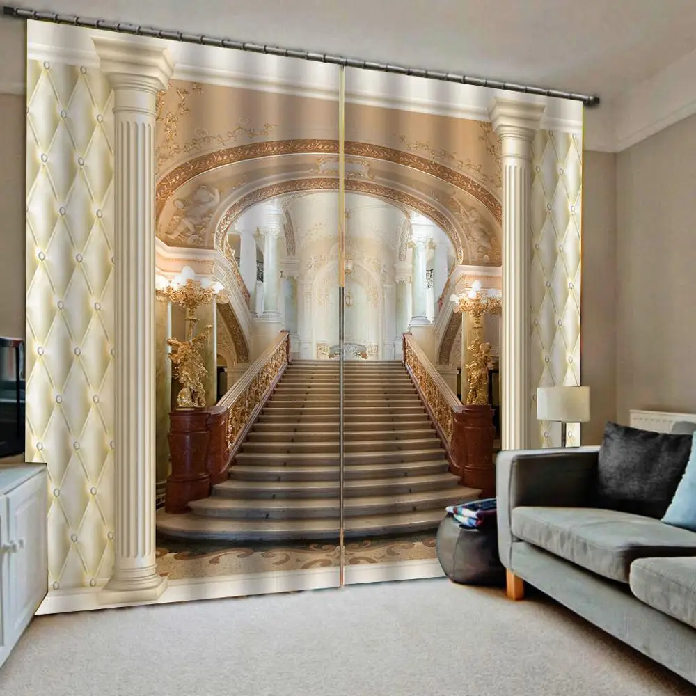 

European Luxury Curtains For Living Room roman palace Window Curtains For Bedroom Custom ready made Drapes Blinds