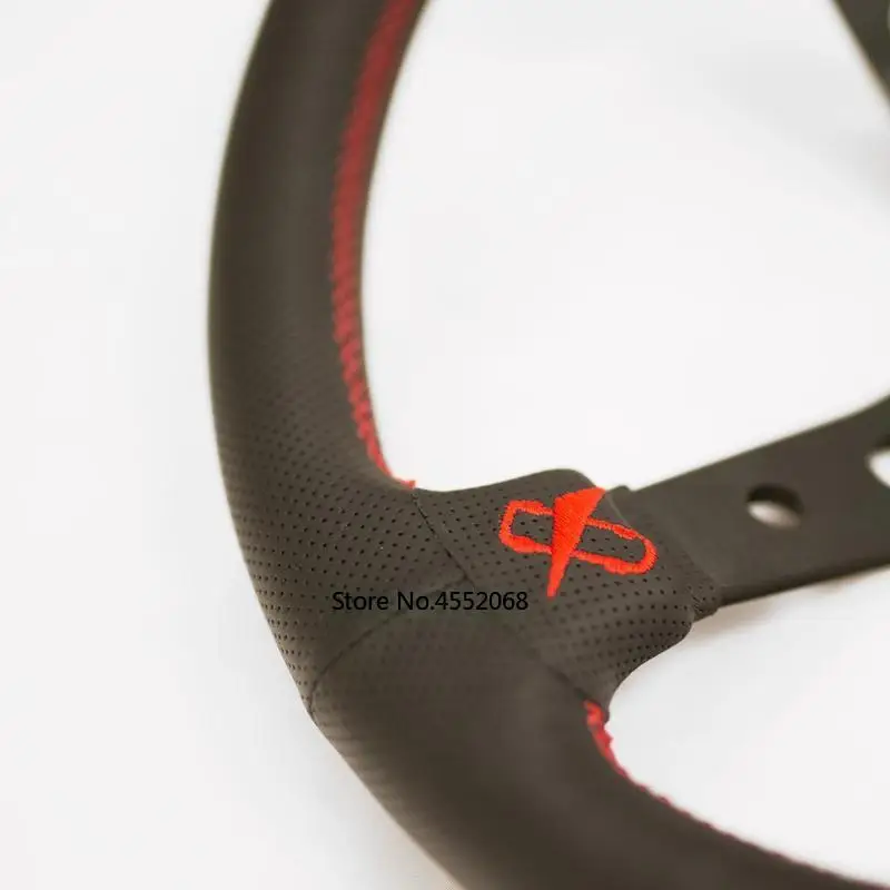 Синий/красный 330 мм VERTEX 10 звезд jdm Racing черный из натуральной кожи Дрифт рулевое