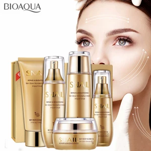 Набор для ухода за кожей, 5 шт., лицо улитки, эссенция, крем, сыворотка, тоник, лосьон, очищающее средство для лица, антивозрастной, восстановление и отбеливание, корейский набор для ухода