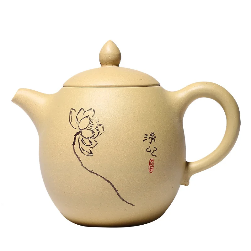 

Yixing Zisha pot raw ore section clay hand carved dragon egg pot tea set