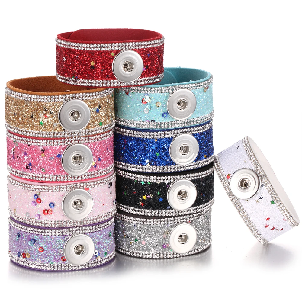 Новый кожаный браслет с застежкой для женщин бриллиантовый подходит рукоделия 18