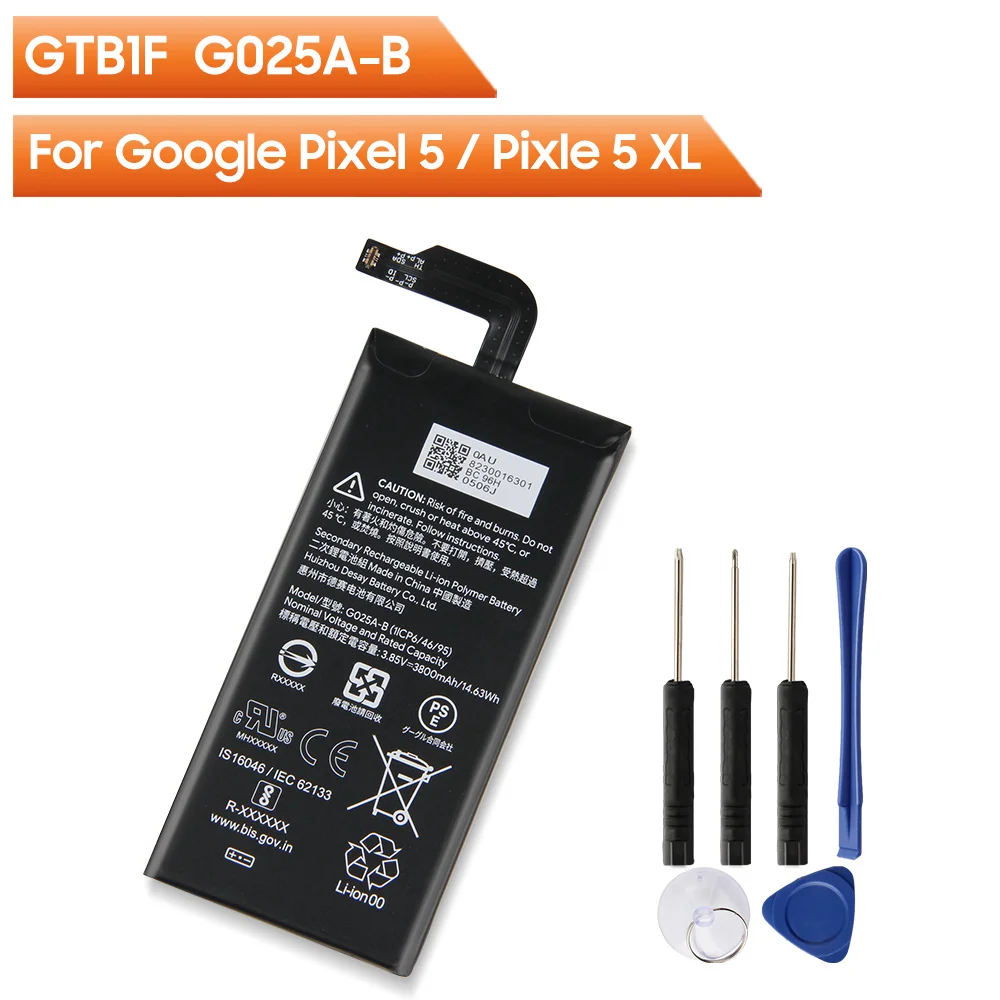 

Original Replacement Phone Battery GTB1F For Google Pixel 5 Pixel5 4000mAh G025A-B For Google Pixel 5 XL Pixel5XL 3800mAh