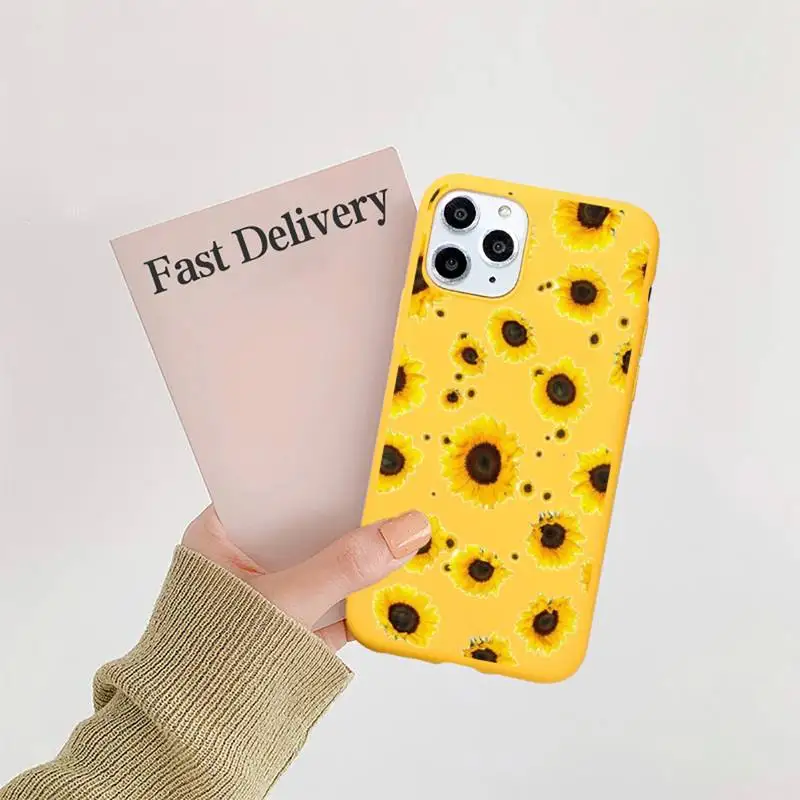 

sunflower Luxury Unique Design Phone Case Candy Color for iPhone 6 7 8 11 12 s mini pro X XS XR MAX Plus