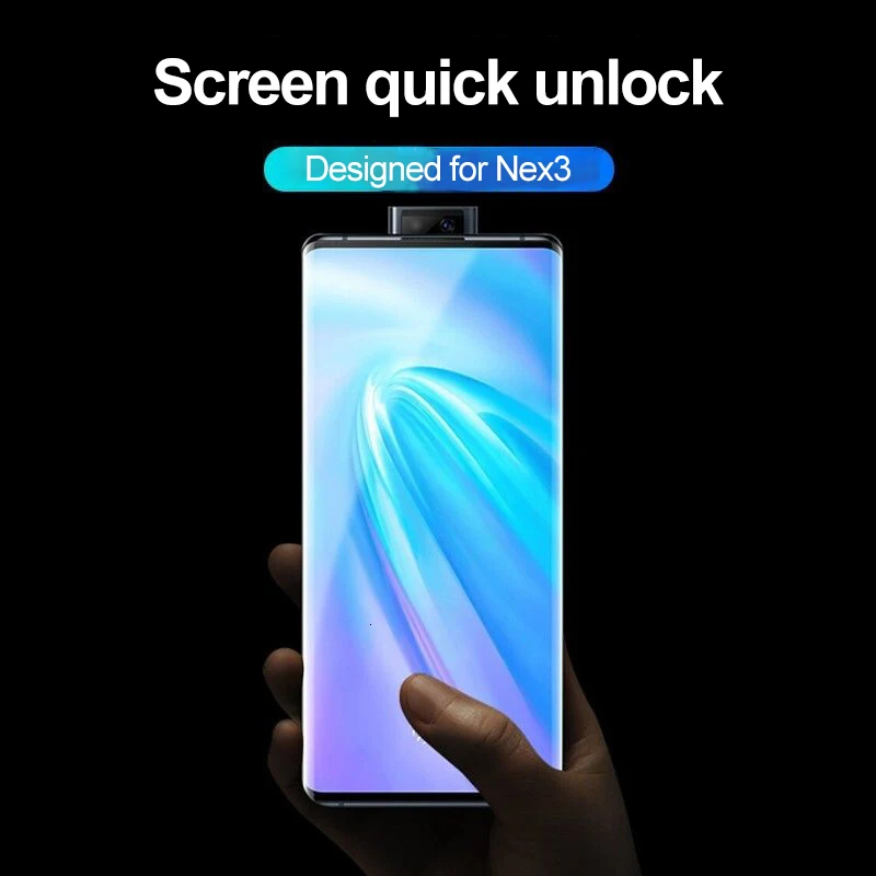 9D нано Жидкий УФ Клей закаленное стекло Защита экрана для VIVO NEX 3 Полное покрытие