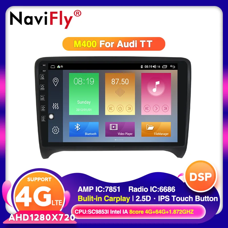 IPS DSP 4 Гб 64 ГБ Android 10 Автомобильный dvd радио плеер Мультимедиа GPS навигация для Audi TT