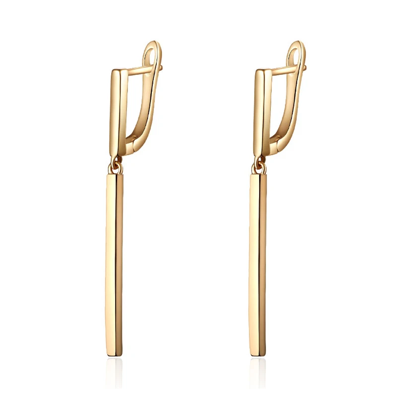 Женские длинные сережки с золотым металлическим стержнем медные геометрическим