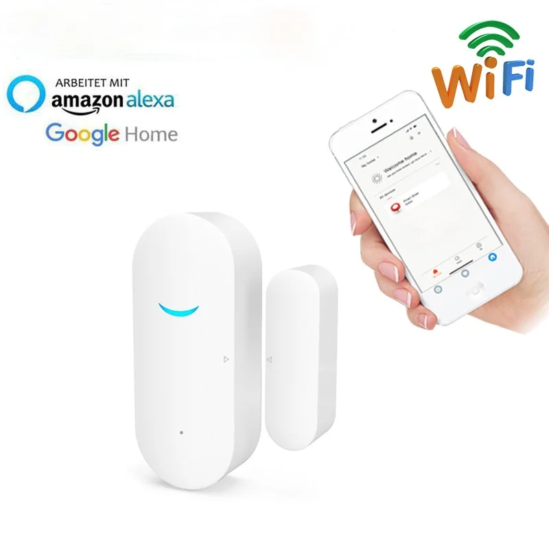 

Smart WiFi Door Sensor Door Open / Closed Detectors Wifi Home Alarm Compatible With Alexa Google Home APP