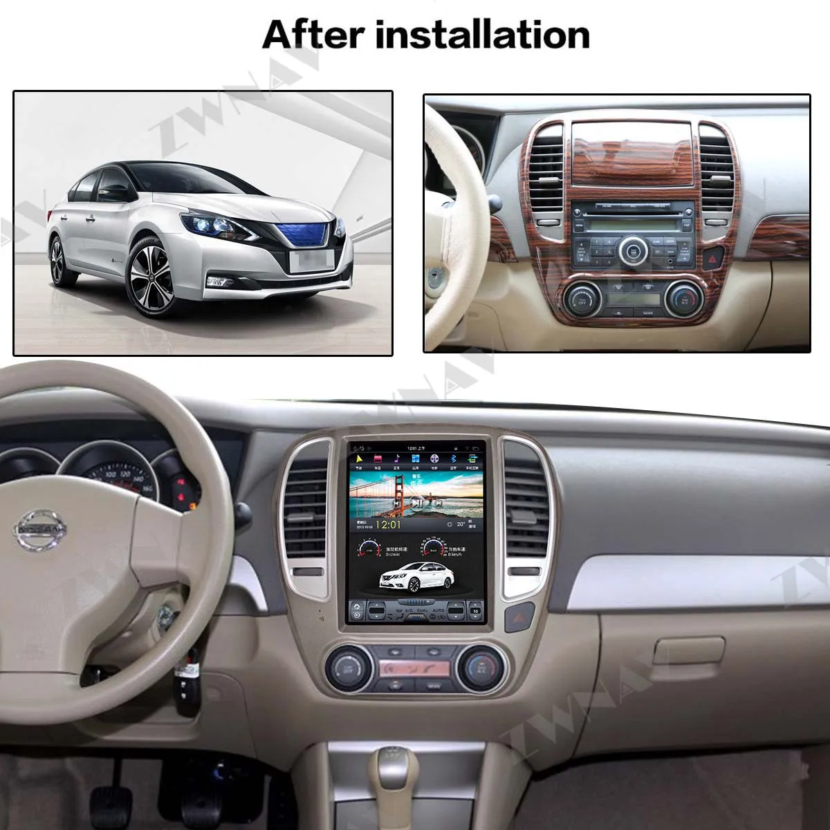 Tesla style Android 9 PX6 автомобильный радиоплеер GPS-навигация для Nissan Sylphy Серена 2005-2012