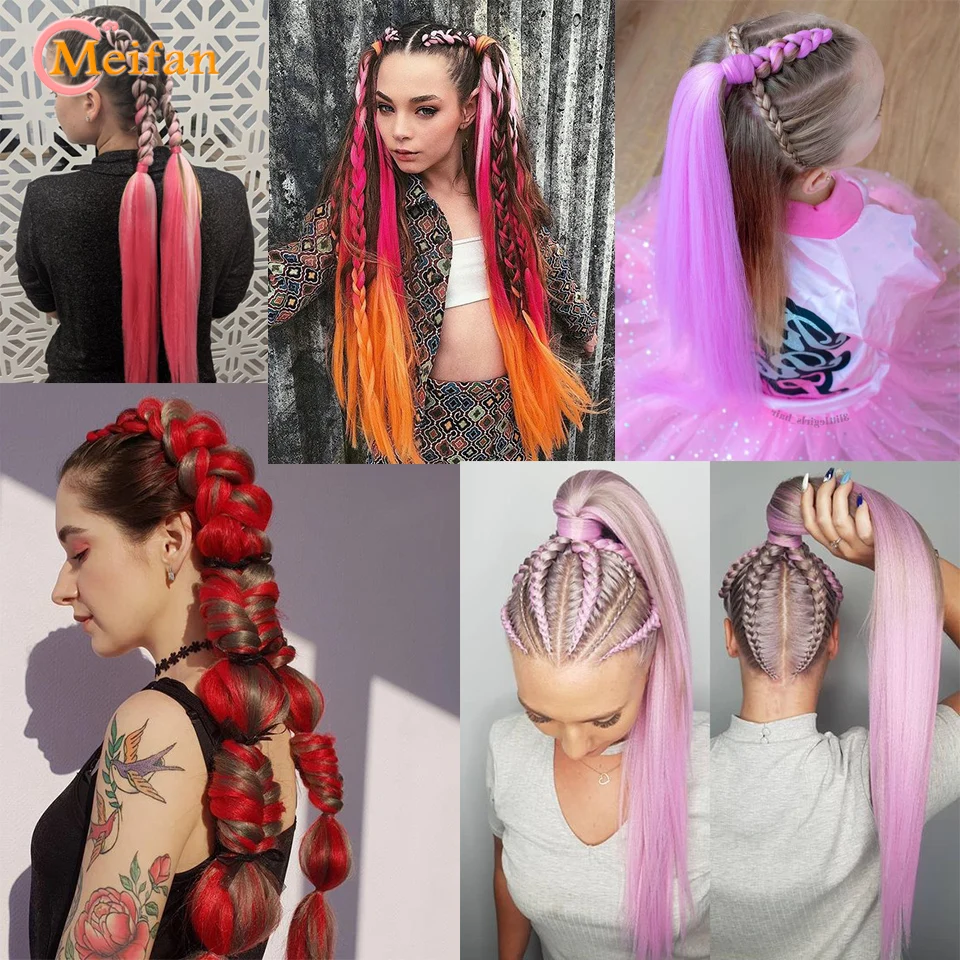 MEIFAN синтетические легко плетеные волосы для наращивания выражение плетение