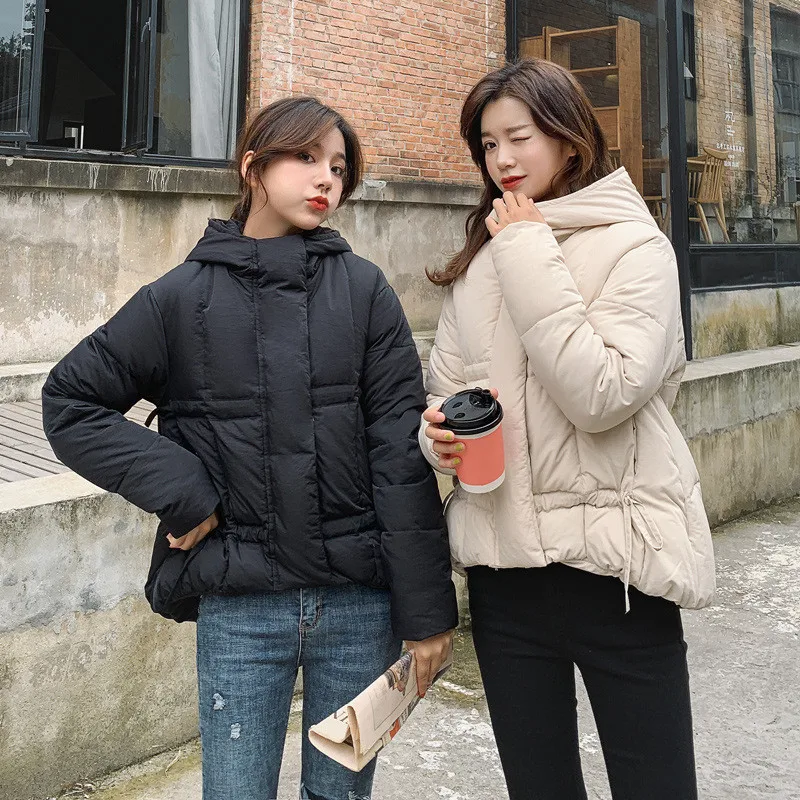 2019 зимняя теплая Студенческая пуховая хлопковая куртка женская короткая