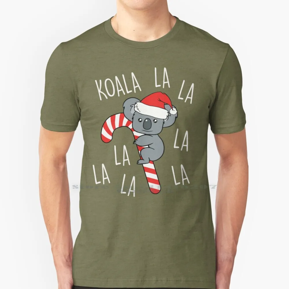 

Koala La La La Candy Cane Aussie Cute Australian Christmas T Shirt 100% Pure Cotton Koala Koala Candy Cane Australia Australian
