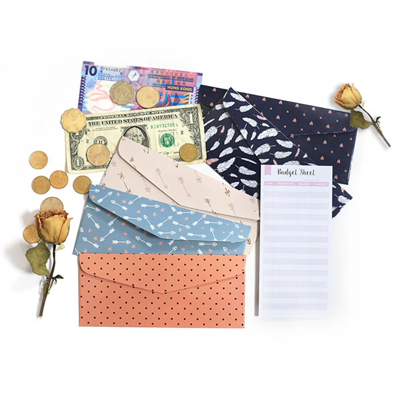 

12Pcs Budget Envelopes Set Creative Cash Envelopes With Budget Sheets And Label Stickers Coupon Organizer Wallet