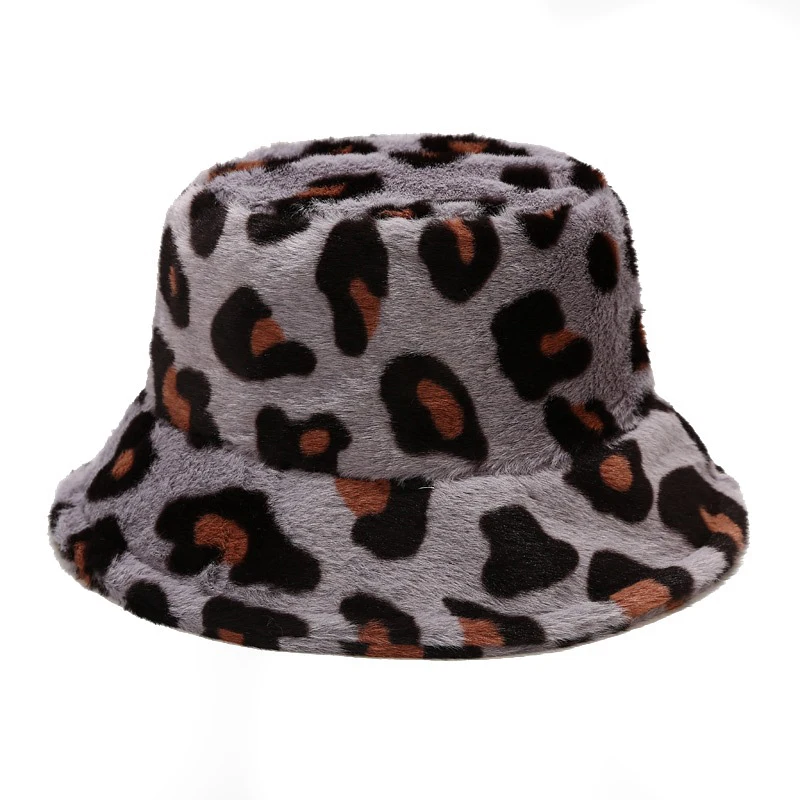 

Leopard Bucket Hat For Women Girl Winter Thick Fisherman Hat Classic Retro Basin Caps Keep Warm Comfortable Men's Hat Unisex