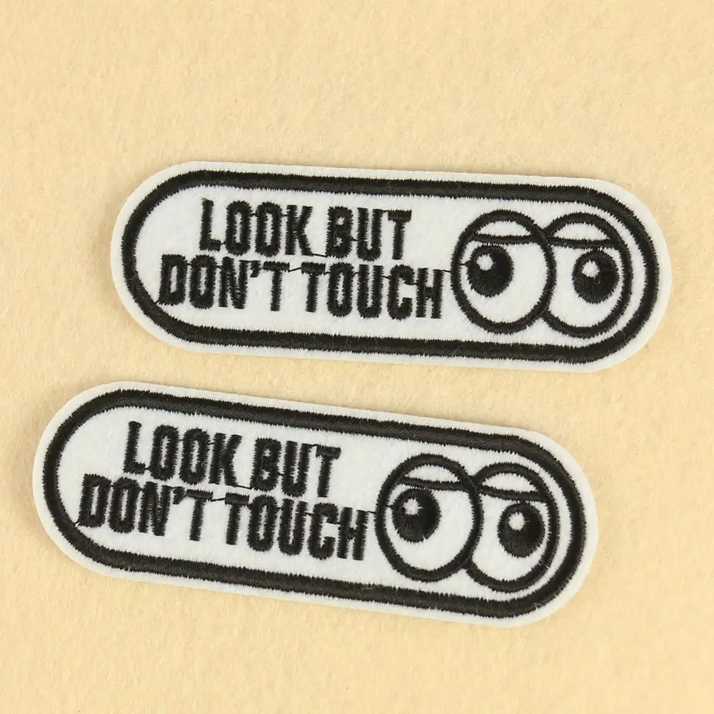 Внешний вид но не прикасайтесь к починить патч значки вышитой аппликацией одежда