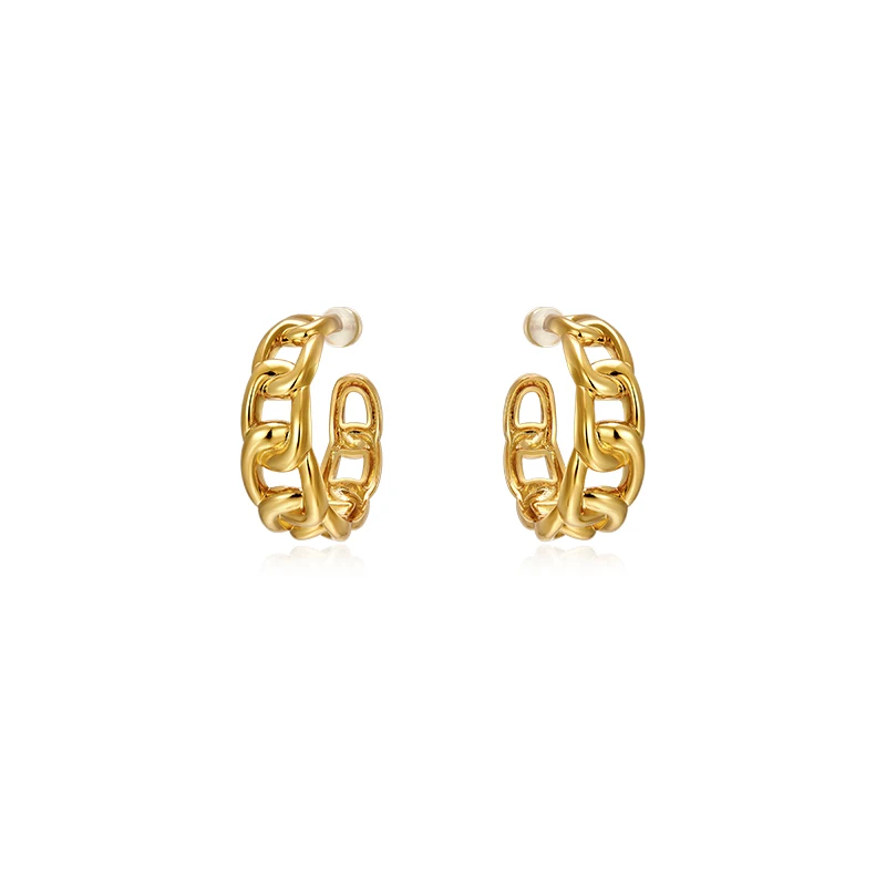 

Fashionable foreign chain metal earrings retro commuter circle earrings earrings women