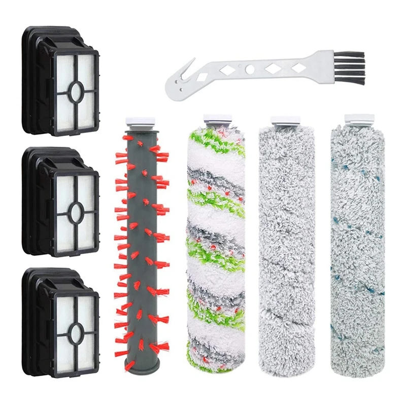 

Brush Rolls Filters Set For Bissell Crosswave Cordless Max 2554A All In One Wet-Dry 5 Pack Brush Rolls + 3 Filters