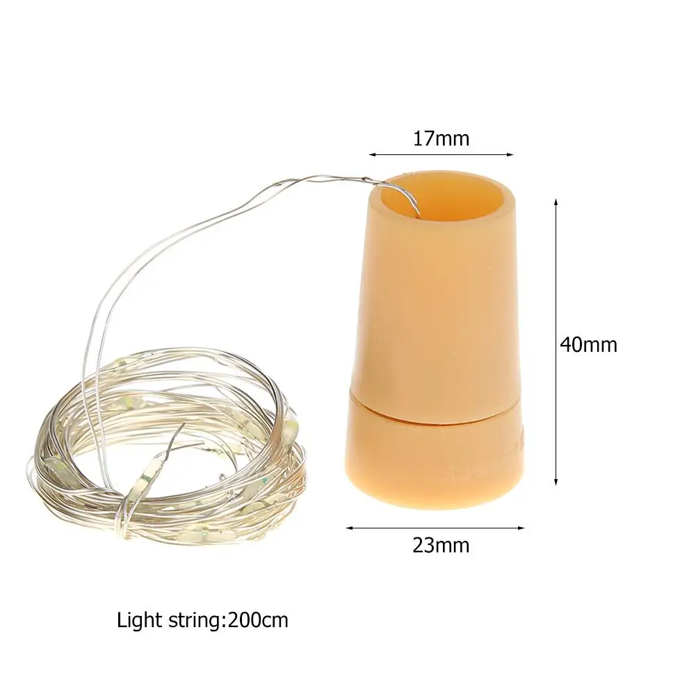 

1/6pcs 2m 20LED Light Strings Button Batteries Powered Copper Wire String Candle Cork Lamp Decorative Holiday Lighting