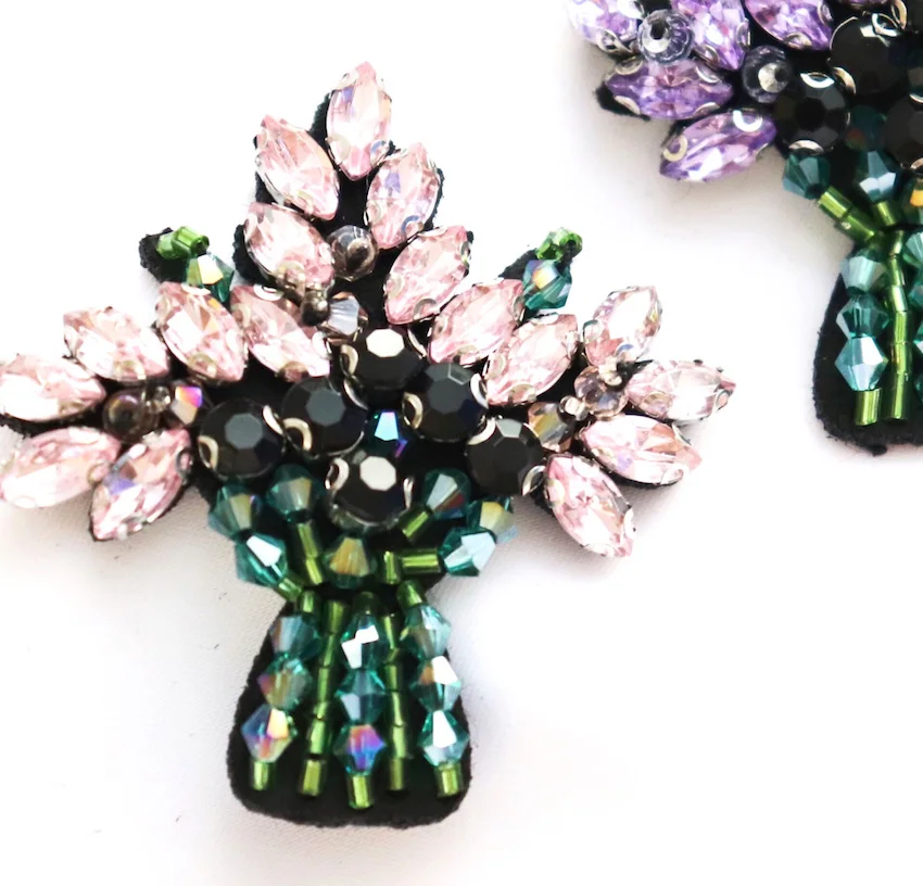 1 шт. Красивый букет цветов Стразы бисерное покрытие патчи ручной работы одежда с