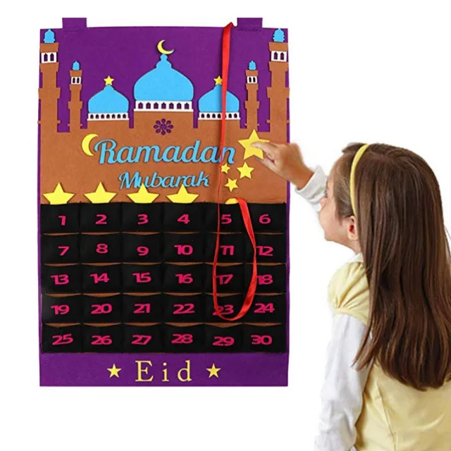 

Ramadan Dekorationen fr Home Eid Mubarak Decor Stoff Countdown-Kalender Ramadan Mubarak Muslimischen Ramadan Kareem Partei