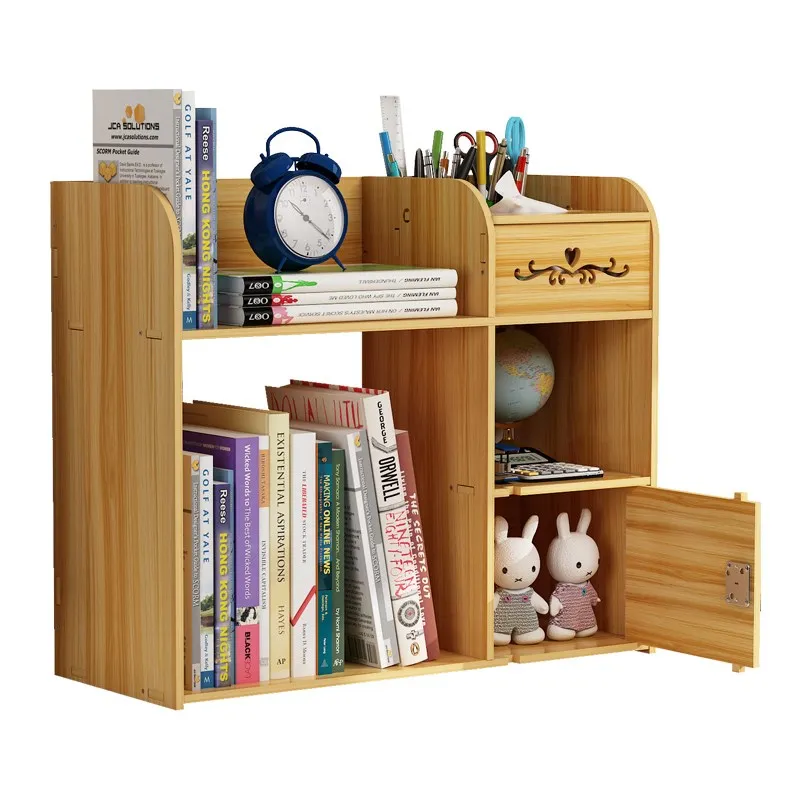 Simple Bookshelf On Desk Shelf Children's Desktop Small Student's High School School-used Artifact |