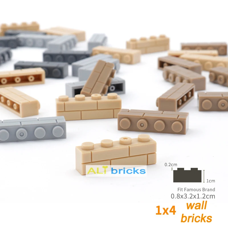 

80pcs DIY Building Blocks Thick wall Figures Bricks 1x4 Dots Educational Creative Size Compatible With Brands Toys for Children
