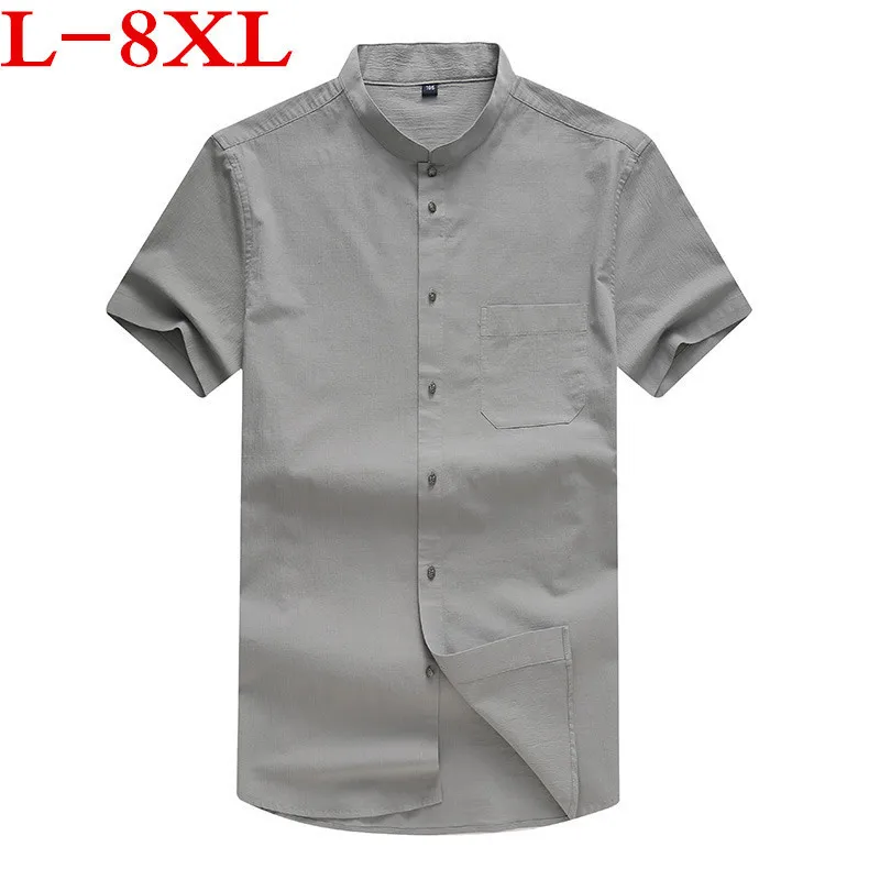 Мужская хлопковая рубашка с большими удобрениями свободная большого размера