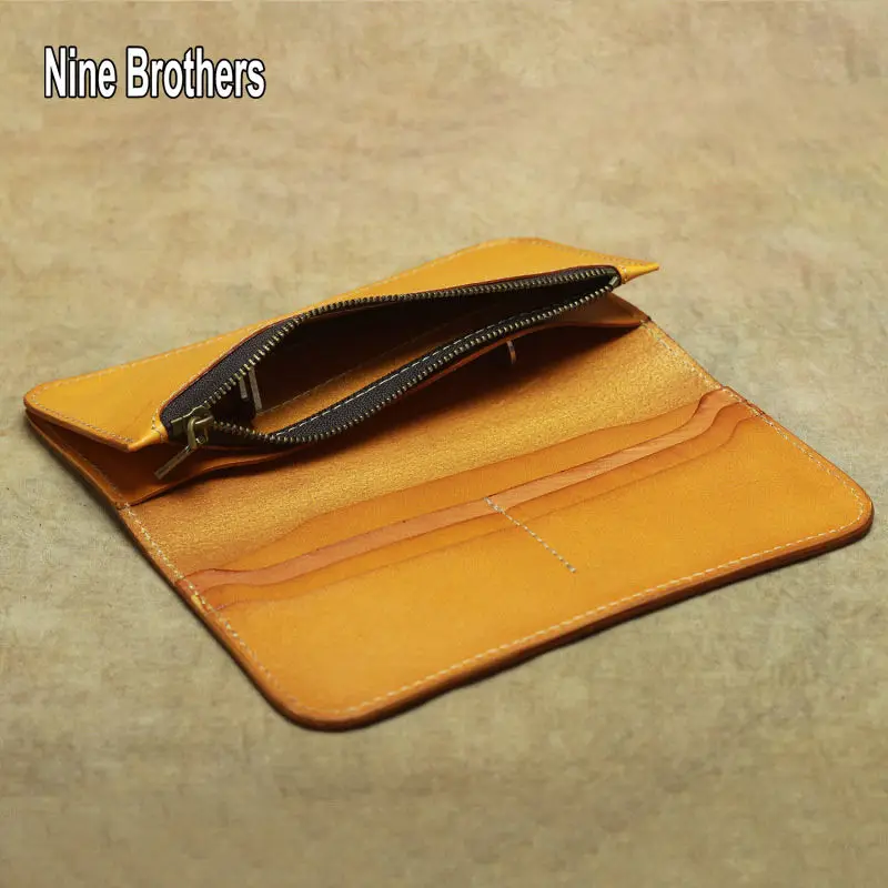 

High Quality Long Wallet Men Leather Slim Money Bags Genuine Leather Handbag Male Phone Wallet Card Holder Bifold Walet For Men