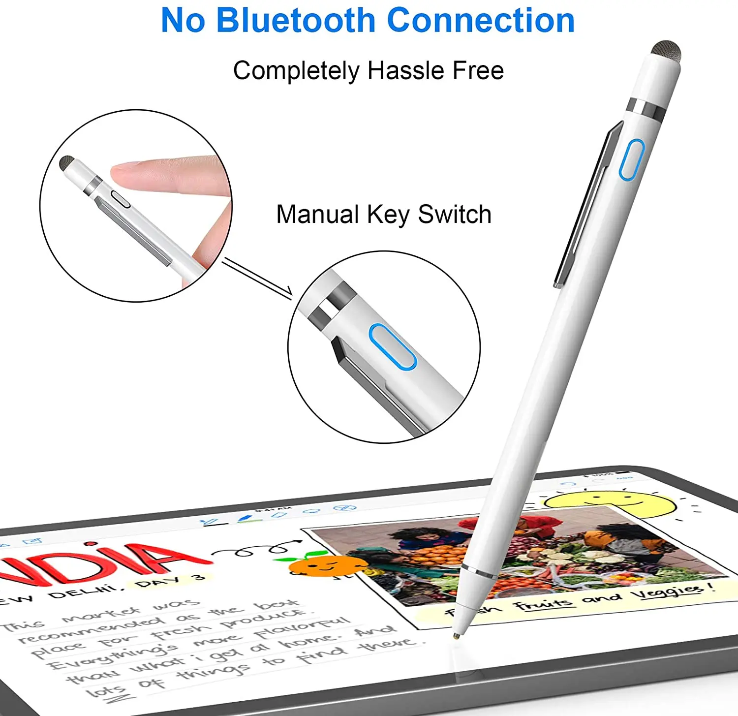 universal capacitive active stylus touch screen pen smart iosandroid apple ipad phone pencil touch drawing tablet smartphone free global shipping