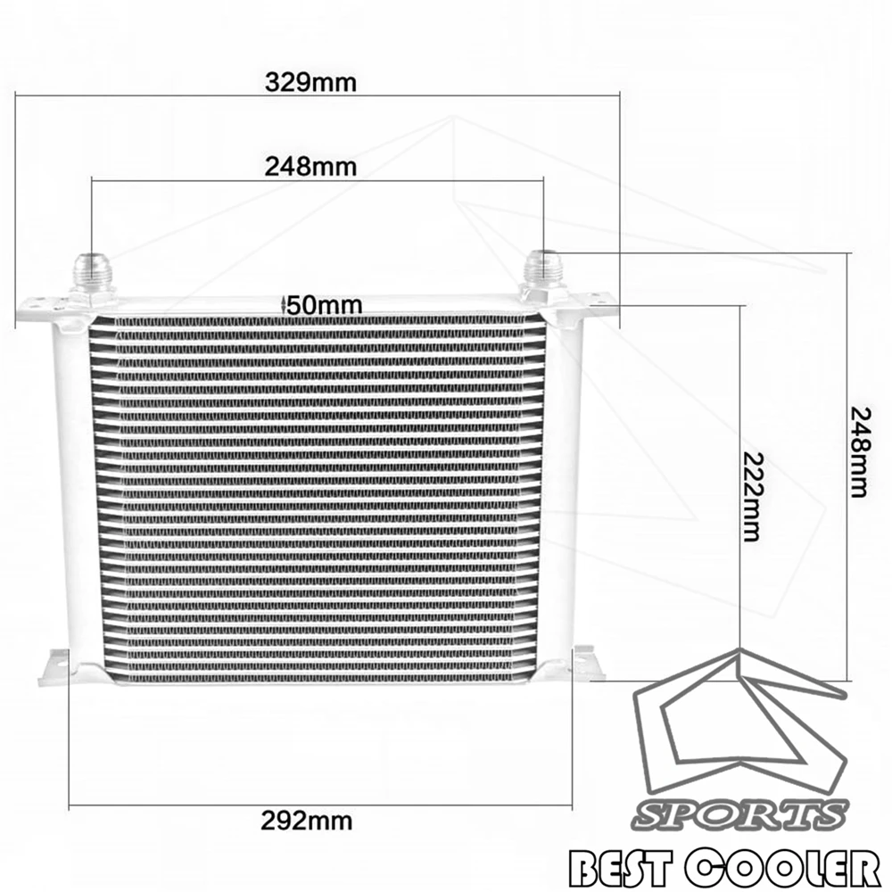 

Universal AN10 30 Row Oil Cooler Thermostat Sandwich +7" Electric Fan kit Black/Silver