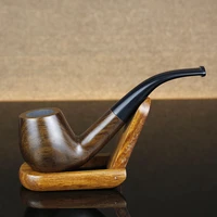 classic bent ebony wood pipe free tools set 9mm filter smoking pipe handmade tobacco pipe best wooden pipe ft 508d