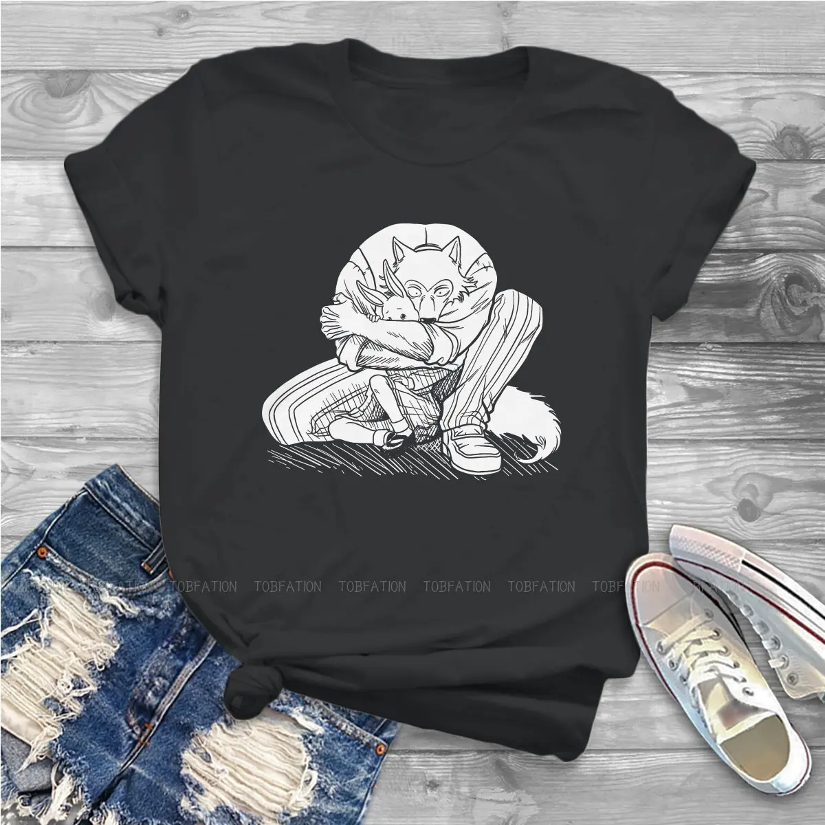 

Student Animals Feminine Shirts Beastars Animal Anime Oversized T-shirt Goth Vintage Female Clothing