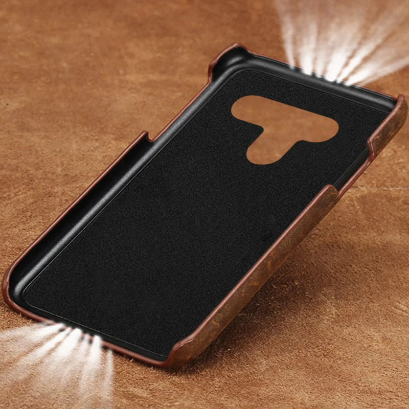 Tanie Etui Z Prawdziwej Skóry Etui Na LG G8s V50 V10 V20 V30 V30S V40 G3 G4 G5 G6 G7 G8 G8X Q6 Q7 Q8 ThinQ K40 Szalona Końska Skóra Pokrywa