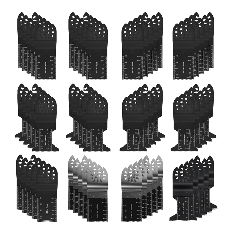 

SHGO HOT-60Pcs High Carbon Steel Saw Blade and Oscillating Saw Blades Cutter Wood Oscillating Multi Tool,Quick Release Multi Too