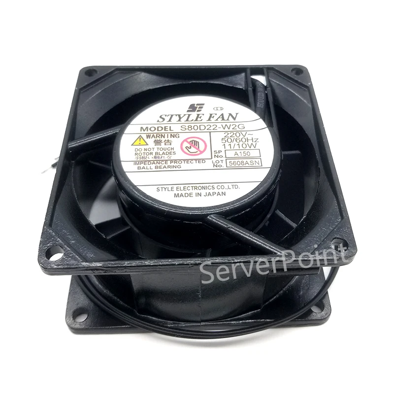 Оригинальный Для Стиль вентилятор S80D22 W2G AC 200V 11W 8 см 8038 2 провод Сервер площади