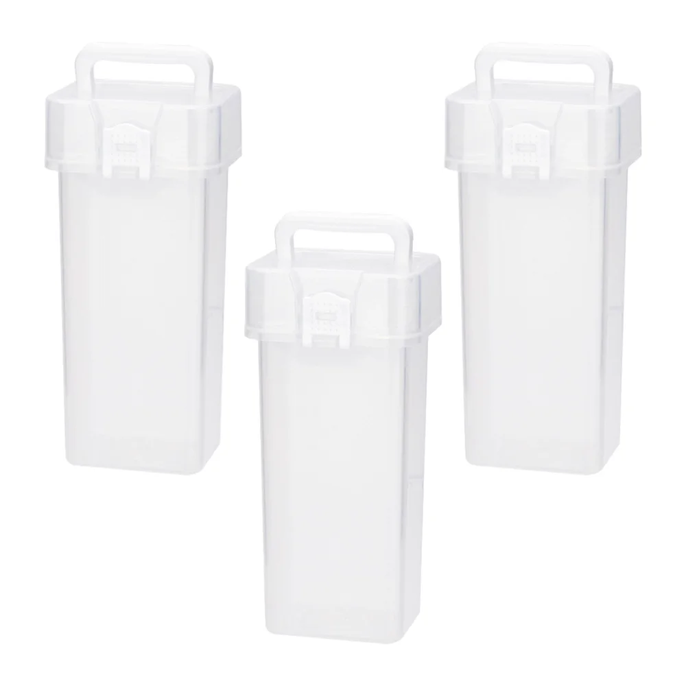 

3Pcs Creative Pen Storage Boxes Multipurpose Portable Mark Pen Holders (White)