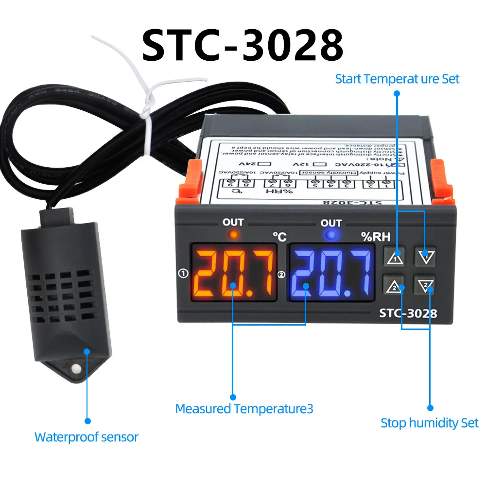 Цифровой термостат контроллер температуры термометр гигрометр 12 В 24 220 Скидка