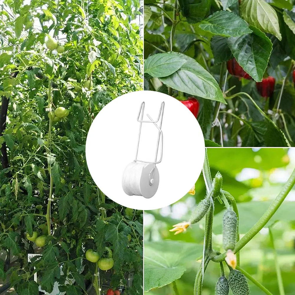 

6PCS Tomato Trellis Roller Hooks Plant Support Greenhouse Trellising Kit 15m Twine Plant Support & Care Tomato Support Clips
