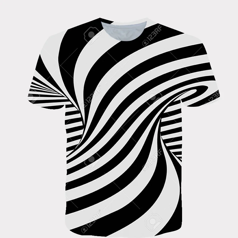 Футболка с абстрактным 3D принтом спирали футболка вихревым модная уличная мода
